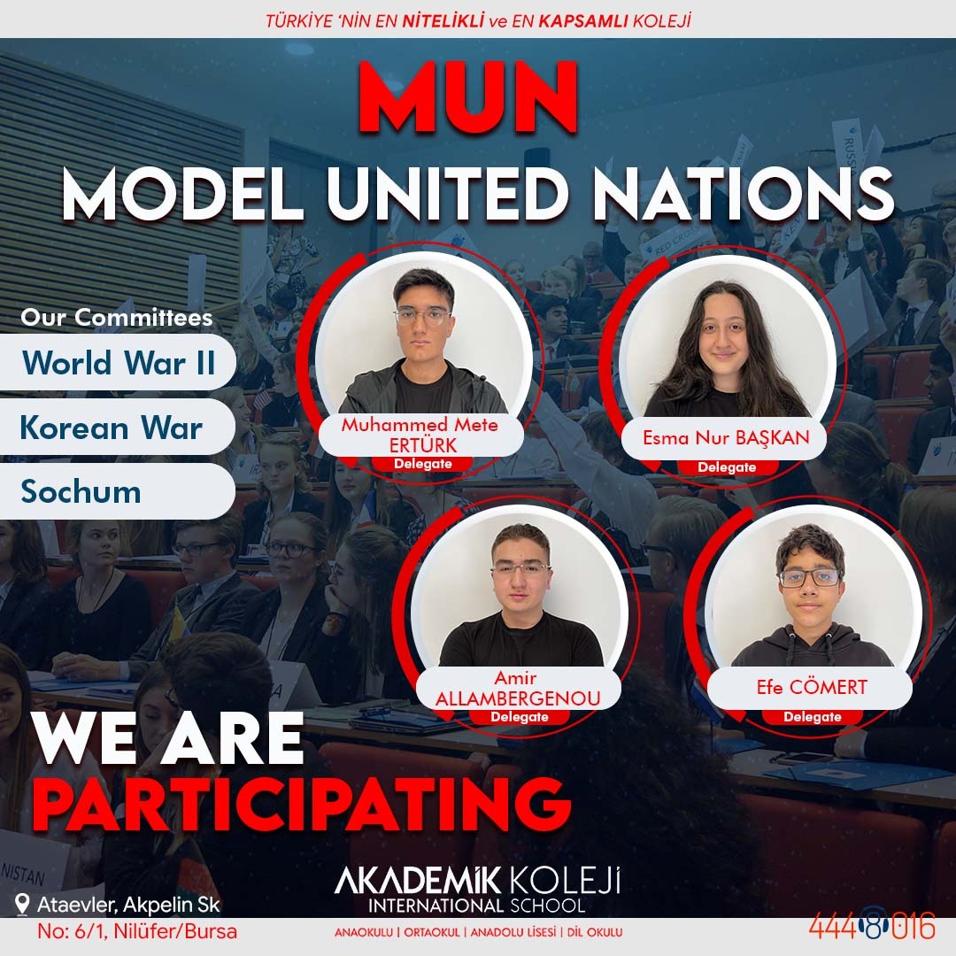 MUN Kulübü öğrencilerimiz Model Birleşmiş Milletler Konferansı’nda !