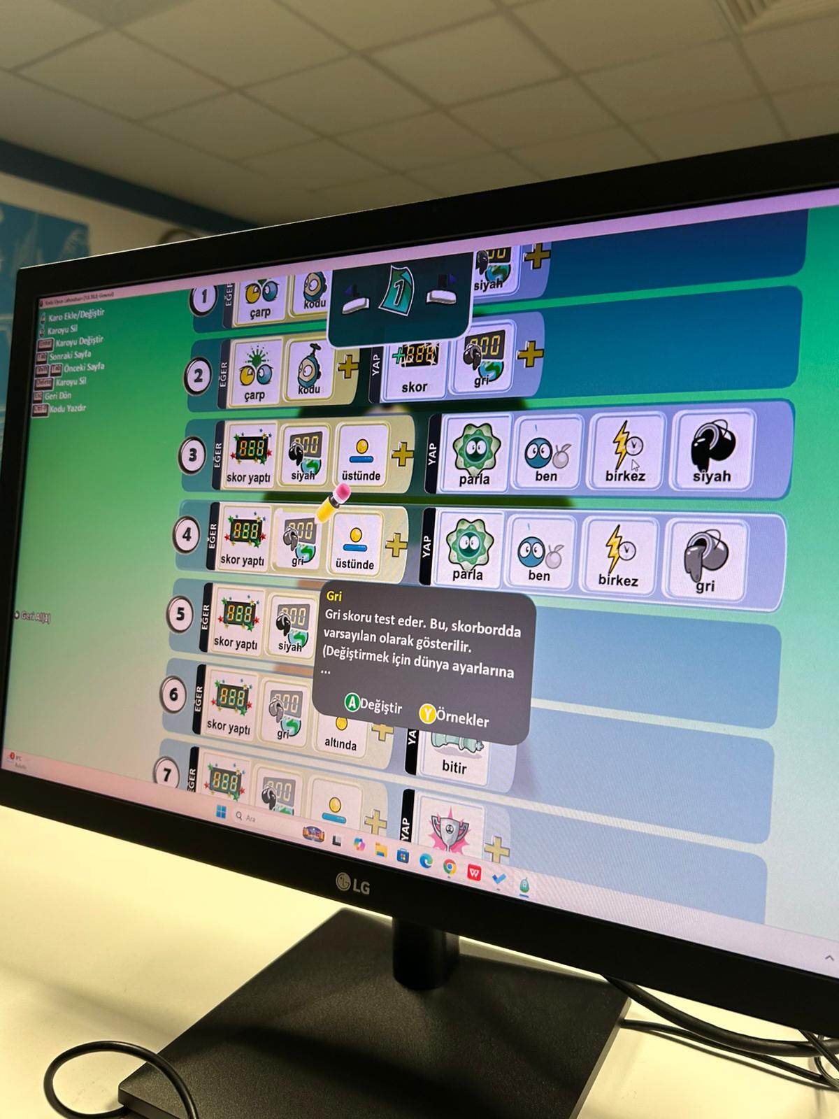 Ortaokul Öğrencilerimizle Bilişim Teknolojileri Dersinde Game Lab Uygulaması